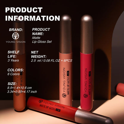 YOUNG VISION 6-Pc Matte Nude Liquid Lipstick Set