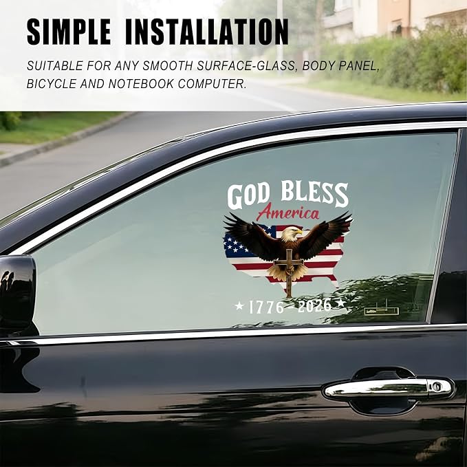 5PCS God Bless 1776-2026 America 250th Anniversary Stickers