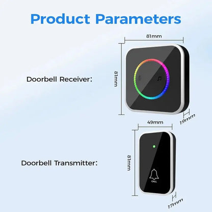 [No Need Batteries] Wireless Doorbell, Waterproof Electronic Doorbell Kit
