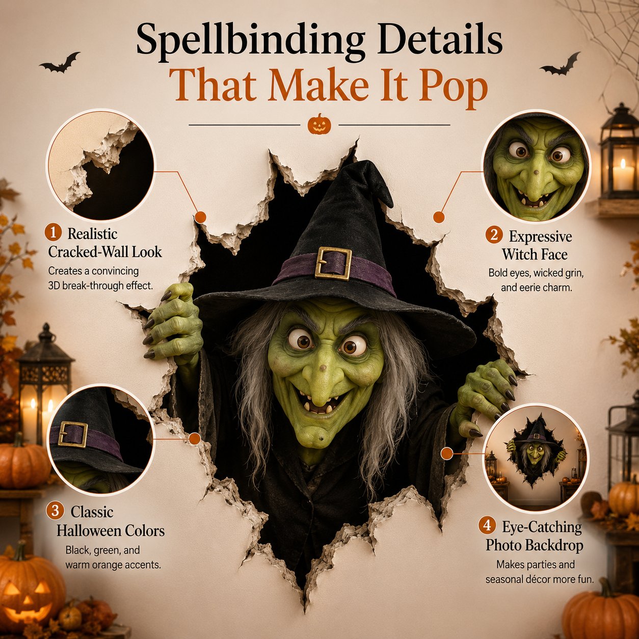 Halloween Breakthrough 3D Wall Decals