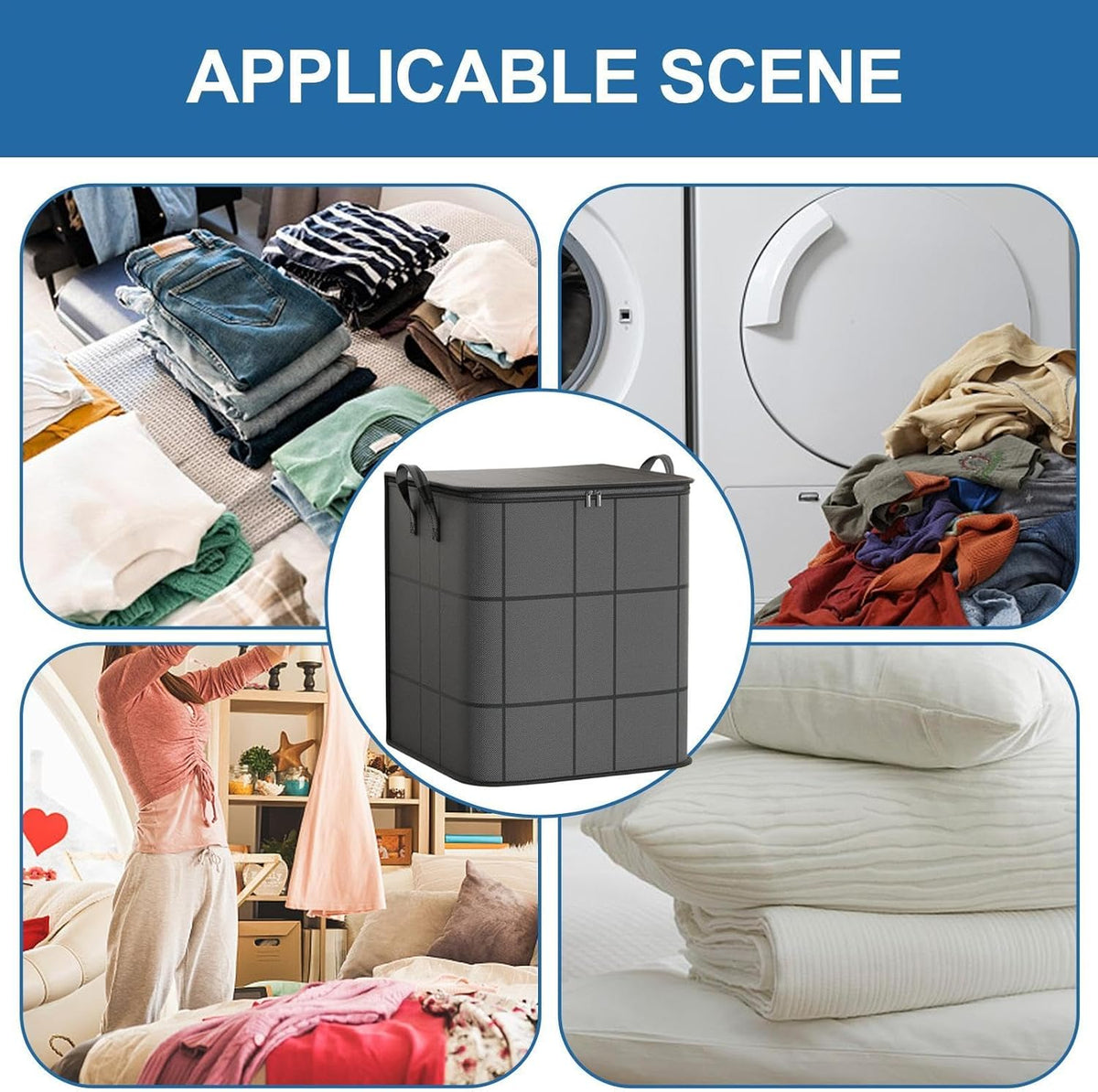 Large Clothes Storage Bag Zippered Moving Container