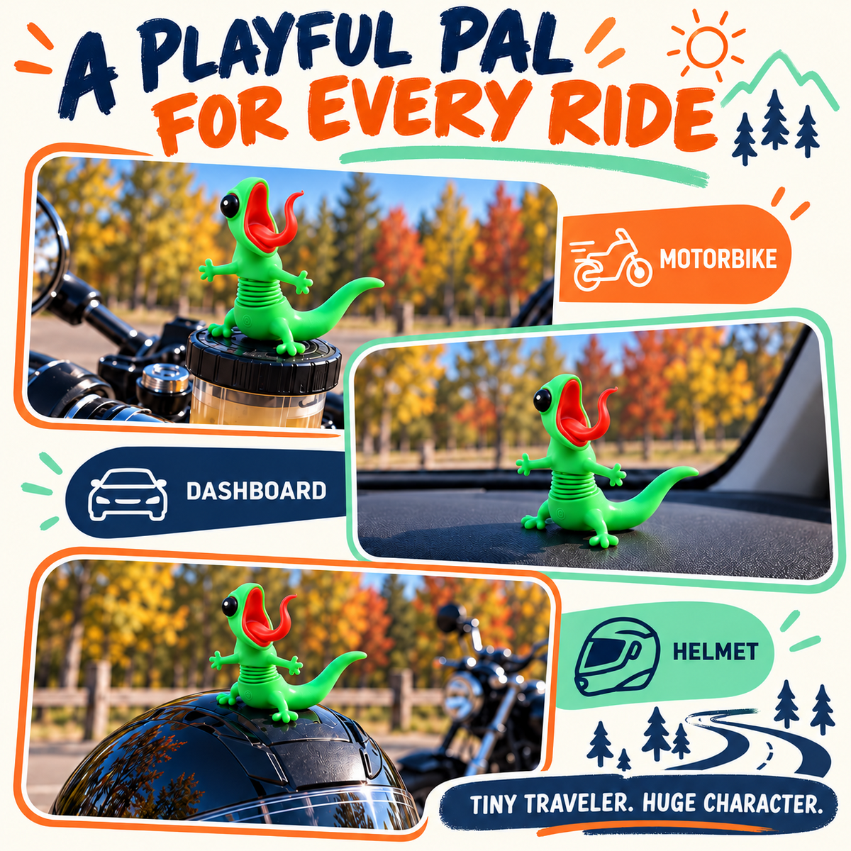 Roadside Lizard Buddy - Car & Motorcycle Decor
