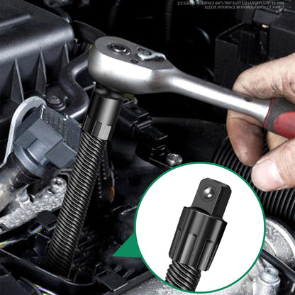 255mm Flexible Drive Socket Extension Bar Adapter with 360° Rotating Shaft for Tight Space