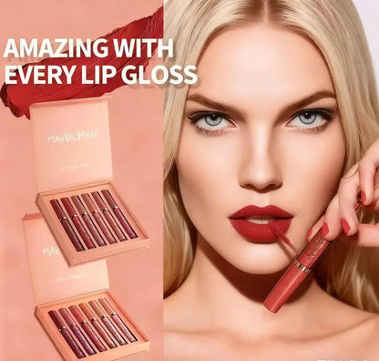 6Pcs Matte Liquid Lipstick Makeup Set - Matte liquid Long-Lasting Wear Non-Stick Cup Not Fade Waterproof Lip Gloss