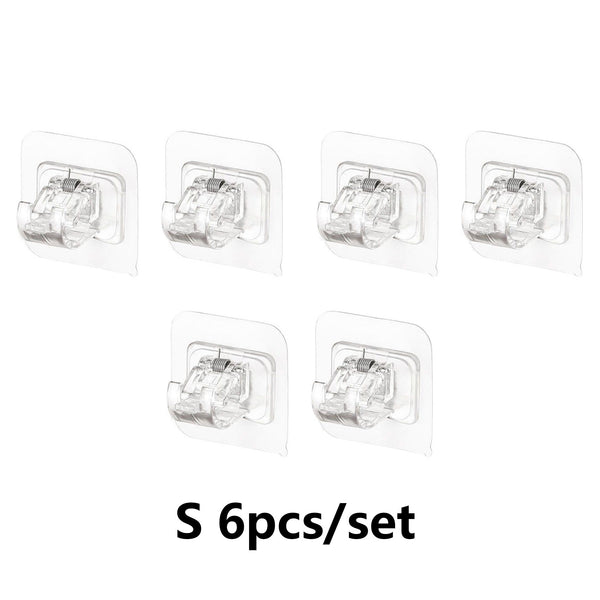 6-Pack No Drill Needed Curtain Rod Holders Brackets