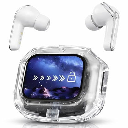 AI Translation in-Ear Bluetooth 5.4 Earbuds, Full-Color Touch Screen Case