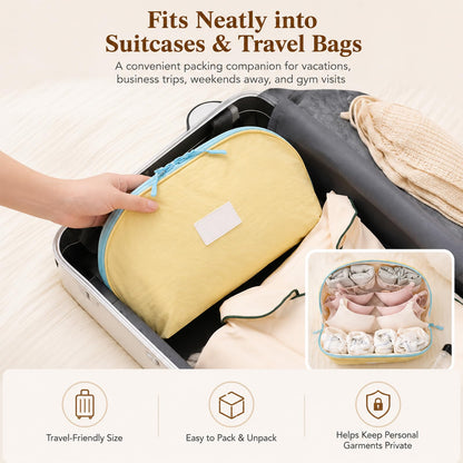 2 Pack 3-in-1 Portable Underwear Travel Organizer Bag Undies Storage Case for Women