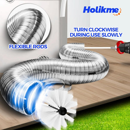 Dryer Vent Cleaner Kit - Flexible Lint Brush with Drill Attachment