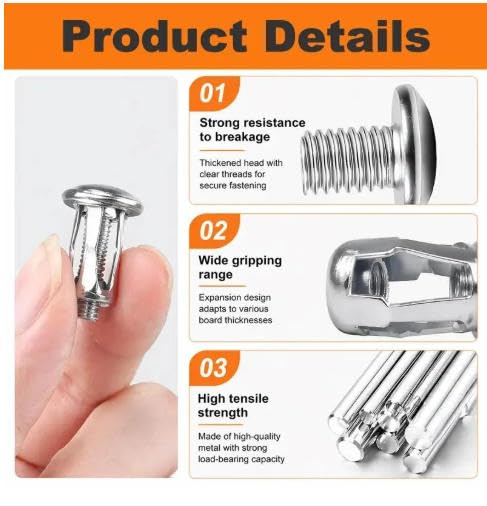 35Pcs Expansion Screw Petal Nut, M4 M5 M6 M8 Hollow Wall Anchors Nuts Kit with Screws