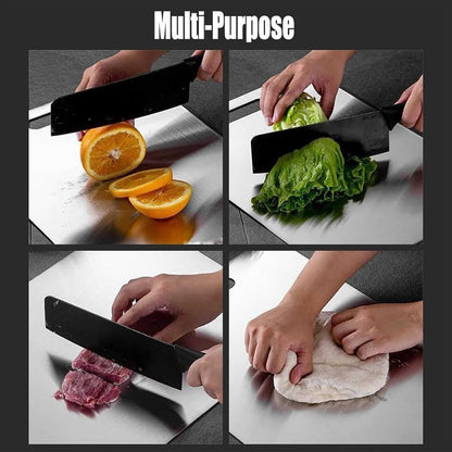 316 Stainless Steel Double-Sided Cutting Board for Meat Fruit & Vegetable