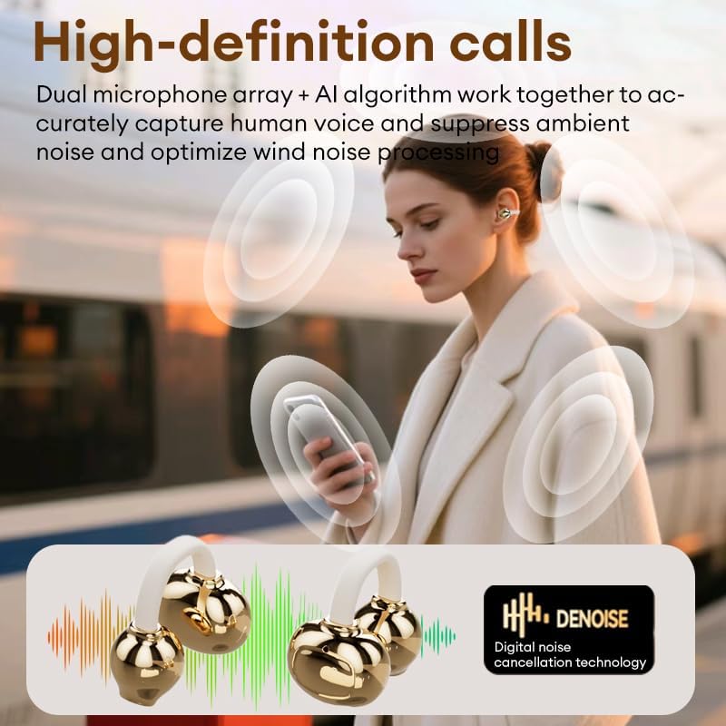 X22 Fashionable Clip On Wireless Headphones-Handbag‑Style Handbag & Butterfly Crystal-Buckle Earrings