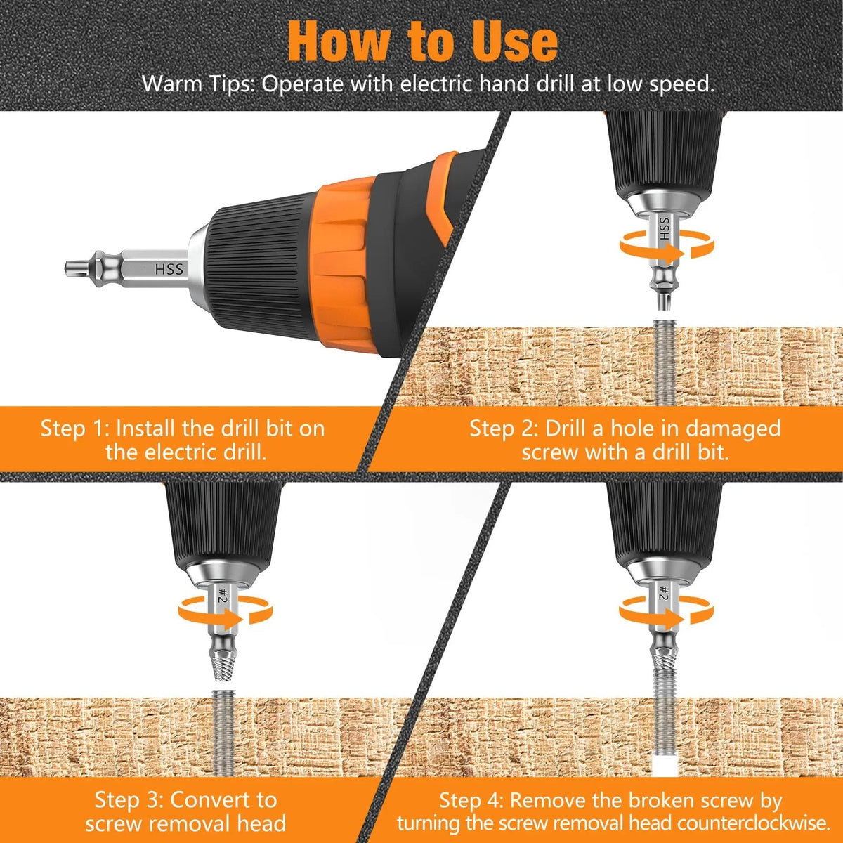 6PCS Damaged Screw Extractor Set