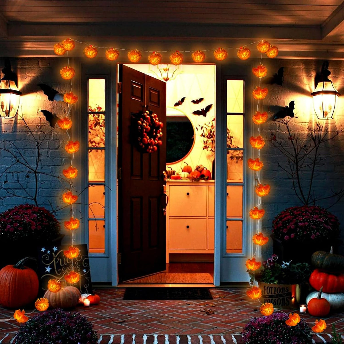 Marigold Garland Lights String for Day of The Dead Decorations 10ft 20 Led