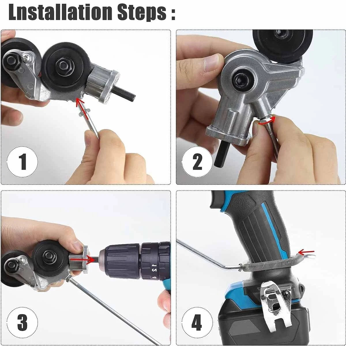 Electric Drill Sheet Metal Cutter Attachment Set for Cutting Iron