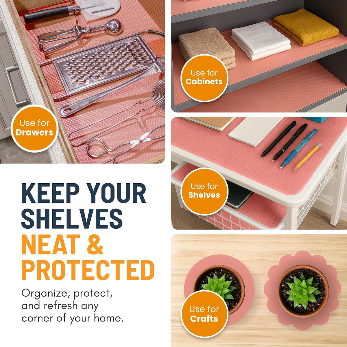 Refrigerator Liners for Shelves Non-Adhesive Shelf or Drawer Liner