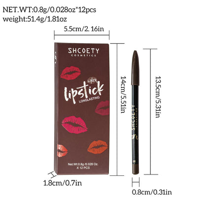 12 Colors Matte Lip Liner Set