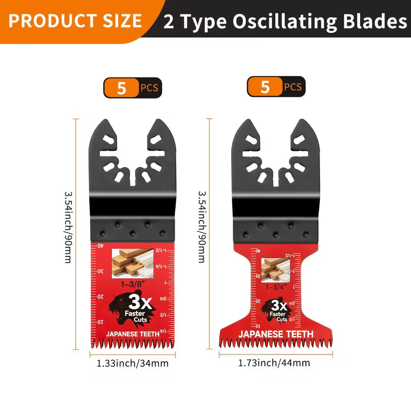 10Pcs Bi-Metal Oscillating Saw Blades