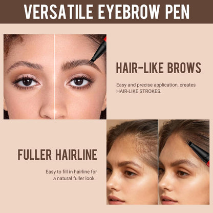 Vevivia Beauty Eyebrow Pen, Precise 4-Tip Brow Pencil for Natural-Looking Fuller Brows