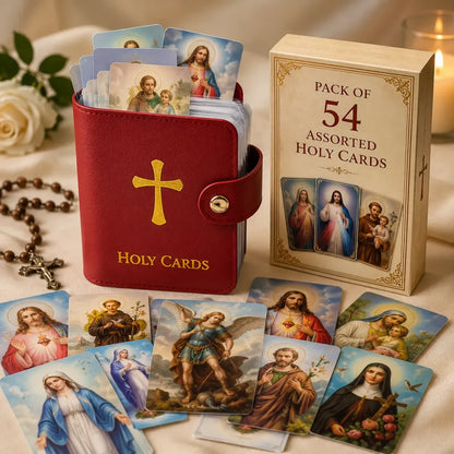 Catholic PU+PVC Leather Holy Card Holder