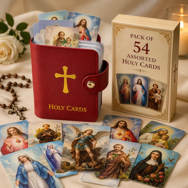 Catholic PU+PVC Leather Holy Card Holder