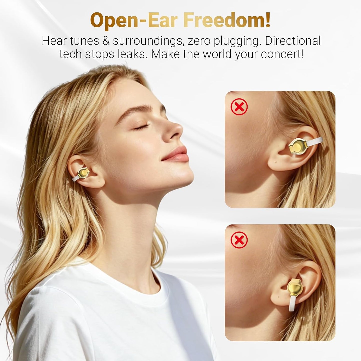 X22 Fashionable Clip On Wireless Headphones-Handbag‑Style Handbag & Butterfly Crystal-Buckle Earrings