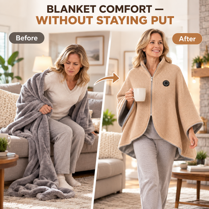 USB-Heated Wearable Shawl for Women