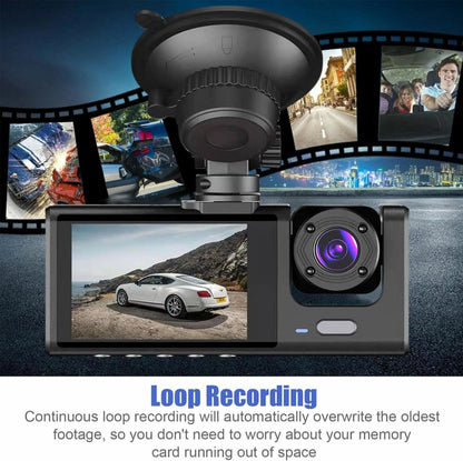 Rechargeable Dual Dash Camera for Cars with Touch Screen, Backup Camera, Charger