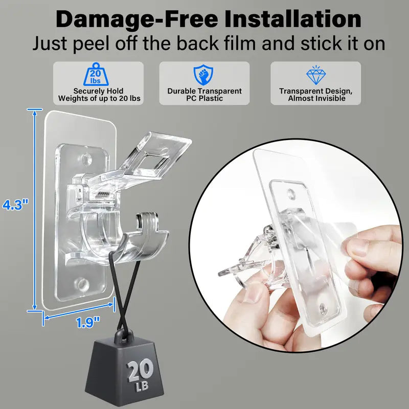 6-Pack No Drill Needed Curtain Rod Holders Brackets
