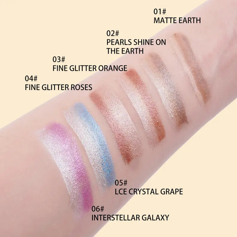 Three-Color Eyeshadow Stick, Fine Shimmer Gradient Contour Highlighter