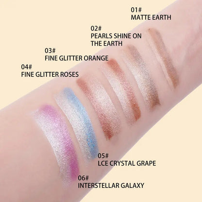 Three-Color Eyeshadow Stick, Fine Shimmer Gradient Contour Highlighter