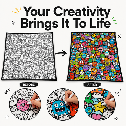 Color-Your-Own Coloring Blanket with 12-Color Marker Set