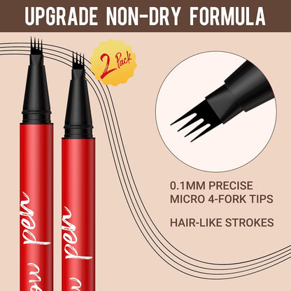 Vevivia Beauty Eyebrow Pen, Precise 4-Tip Brow Pencil for Natural-Looking Fuller Brows
