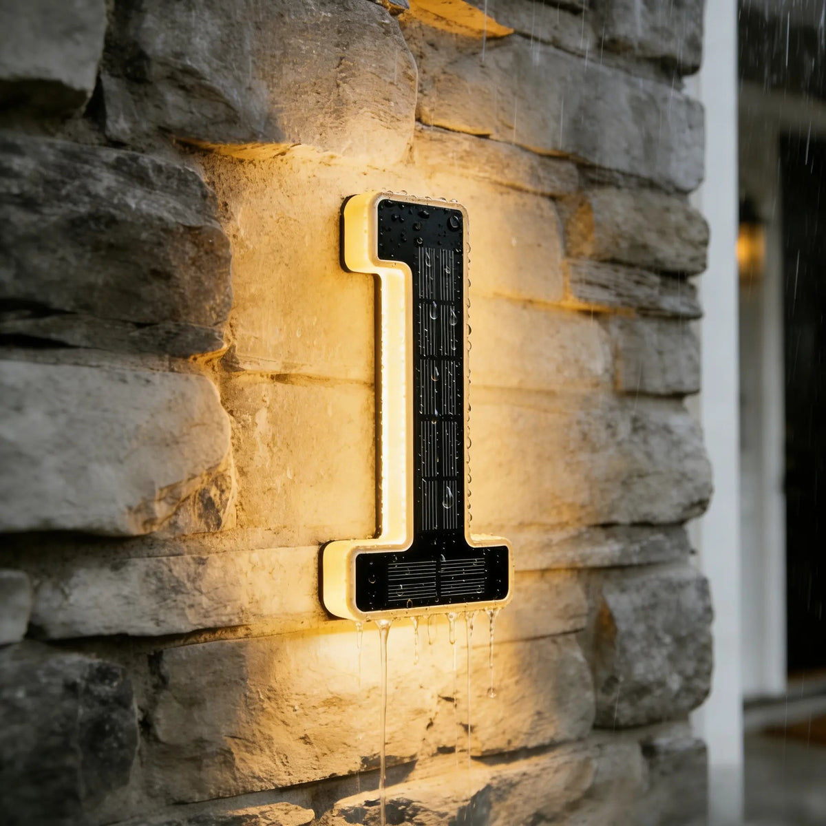 Solar Lighted House Numbers for Outside Waterproof LED Address Signs for Houses