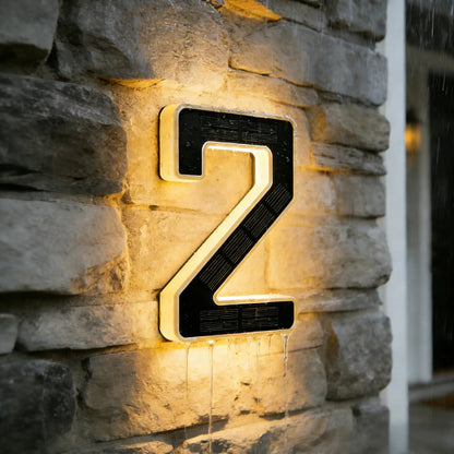 Solar Lighted House Numbers for Outside Waterproof LED Address Signs for Houses