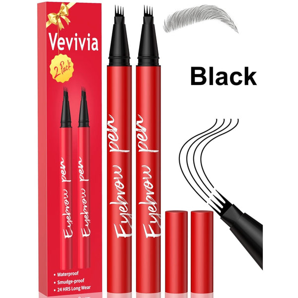Vevivia Beauty Eyebrow Pen, Precise 4-Tip Brow Pencil for Natural-Looking Fuller Brows