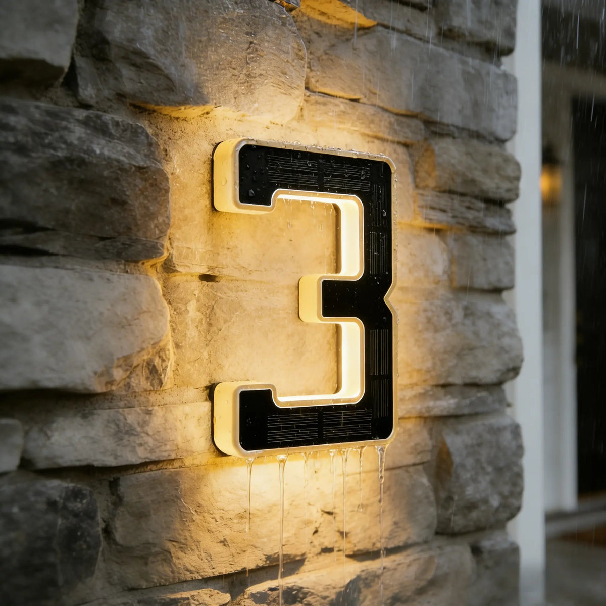 Solar Lighted House Numbers for Outside Waterproof LED Address Signs for Houses