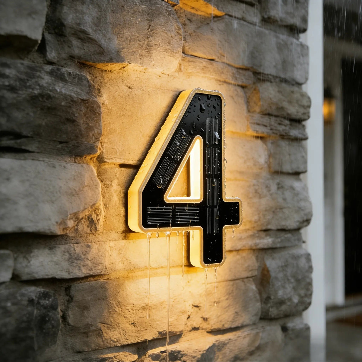 Solar Lighted House Numbers for Outside Waterproof LED Address Signs for Houses