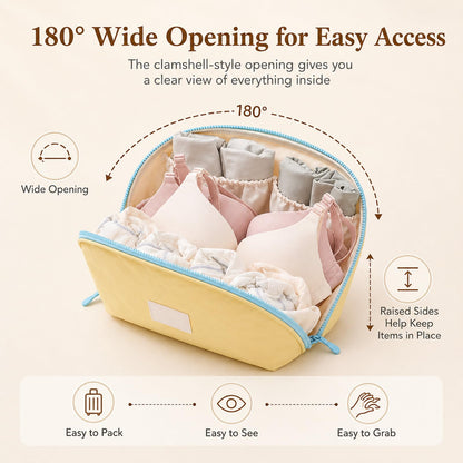 2 Pack 3-in-1 Portable Underwear Travel Organizer Bag Undies Storage Case for Women