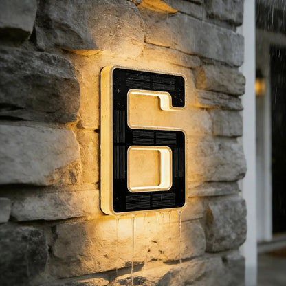 Solar Lighted House Numbers for Outside Waterproof LED Address Signs for Houses