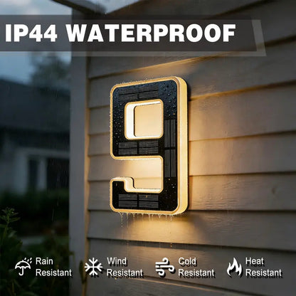 Solar Lighted House Numbers for Outside Waterproof LED Address Signs for Houses