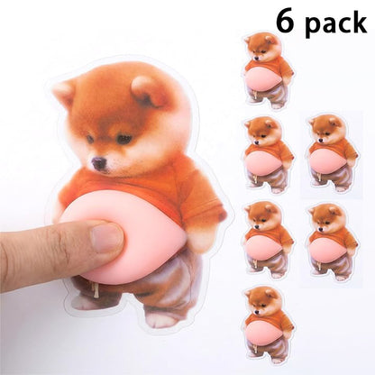 6pcs 3D Shiba Inu Dog Belly Stickers