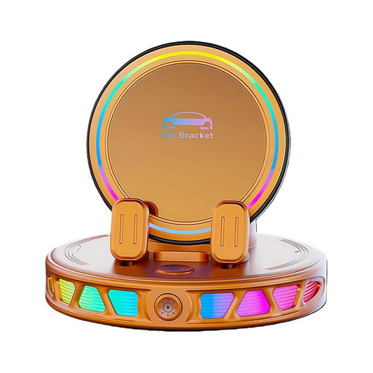 Adjustable Car Dashboard Cellphone Holder with Light Suction Cup, 360° Rotating Automatic Locking Car Phone