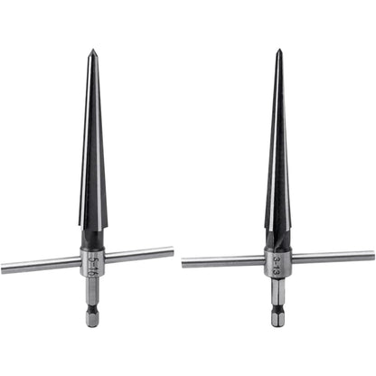 2Pcs Bridge Pin Hole Reamer, 1/8"-1/2" (3-13mm) 3/16''-5/8'' (5-16mm)
