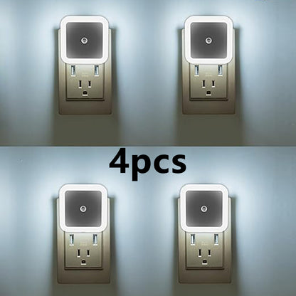 4/8Pcs Night Light,Warm White LED Night Lights Plug into Wall with Dusk to Dawn sensors
