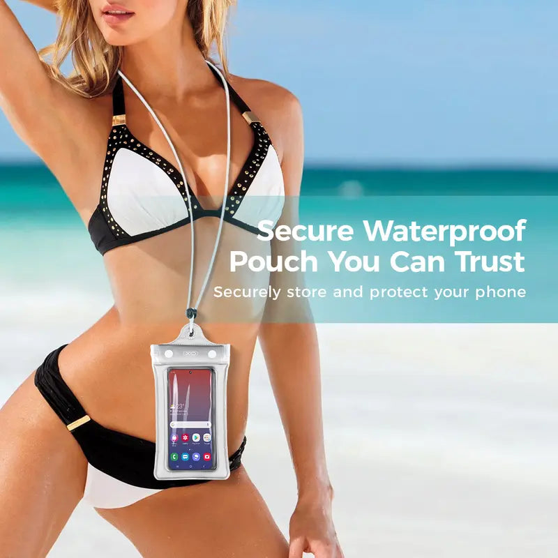 2PCS Waterproof Phone Pouch : Transparent Waterproof Phone Case with Lanyard