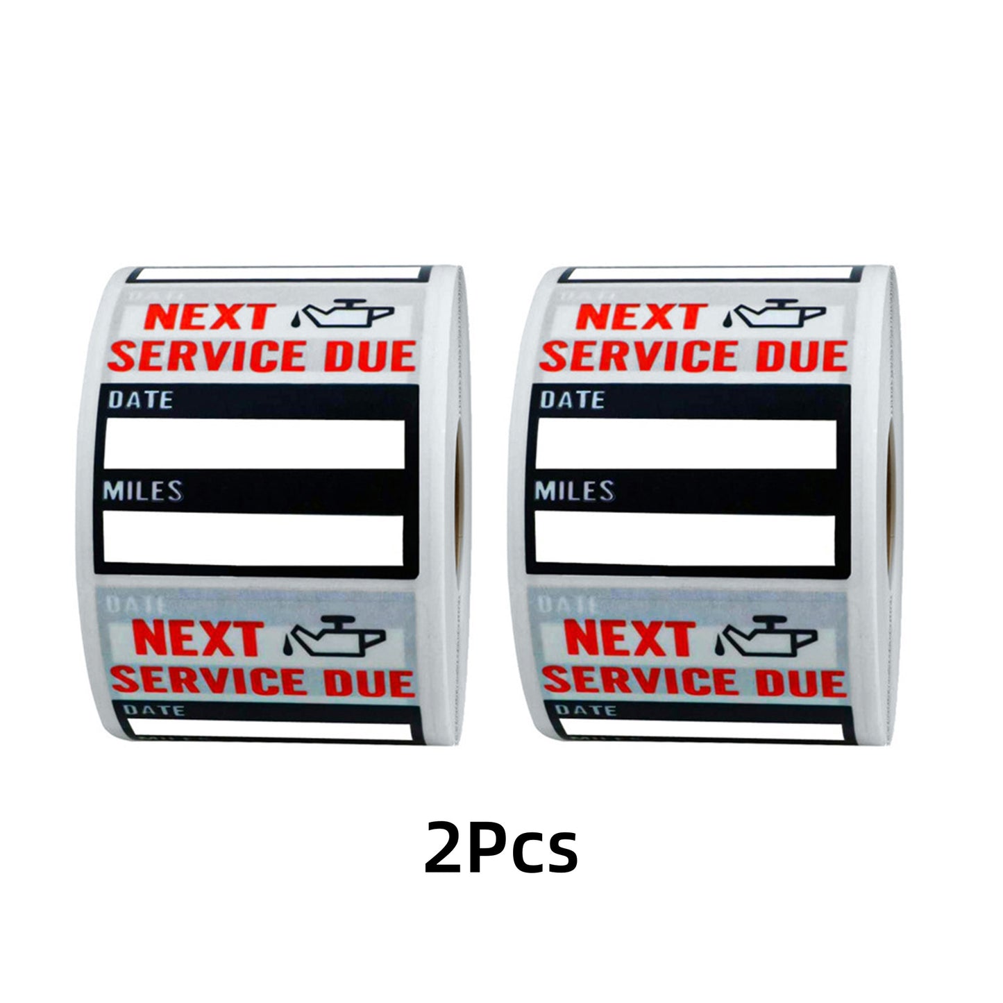 2Pcs Transparent Oil Change/Service Reminder Stickers 2"x2" Premium Quality Clear PET Oil Change Stickers