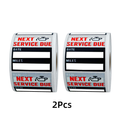 2Pcs Transparent Oil Change/Service Reminder Stickers 2"x2" Premium Quality Clear PET Oil Change Stickers