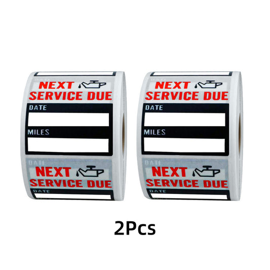2Pcs Transparent Oil Change/Service Reminder Stickers 2"x2" Premium Quality Clear PET Oil Change Stickers