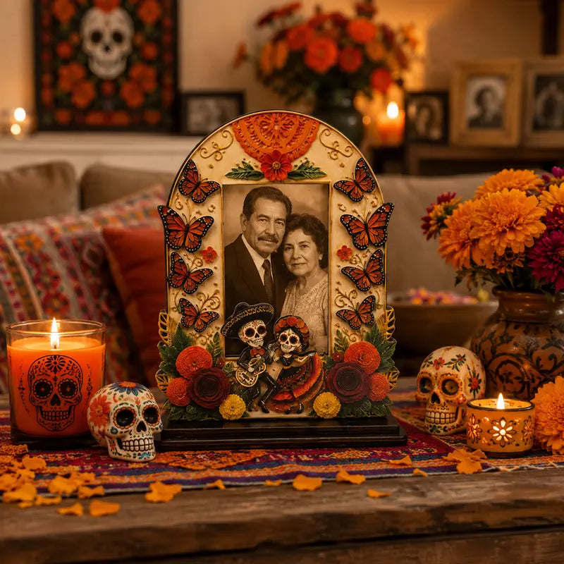 Day of the Dead Memorial Photo Ornament