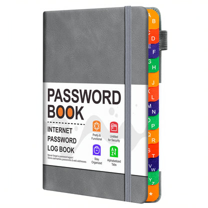 Password Book with Alphabetical Tabs – Internet Address & Password Organizer
